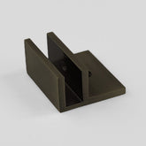 Frameless Shower Screen U Bracket Square with Horizontal Leg - Dark Antique Brass